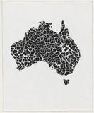 Artist: b'WORSTEAD, Paul' | Title: b'not titled [Map of Australia]' | Date: 1983 | Technique: b'screenprint, printed in black ink, from one stencil' | Copyright: b'This work appears on screen courtesy of the artist'