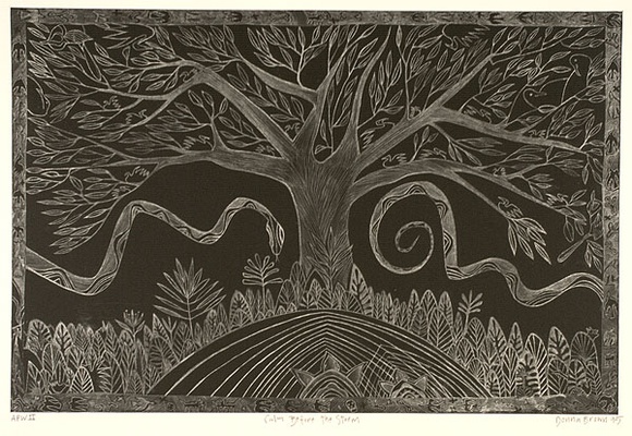 Artist: b'Brown, Donna.' | Title: b'Calm before the storm' | Date: 1995, June | Technique: b'etching, printed in black ink, from one plate'