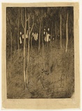 Artist: b'TRAILL, Jessie' | Title: b'The little wood' | Date: 1912 | Technique: b'etching and aquatint, printed in warm black ink, with wiped highlights, from one plate'
