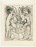 Artist: BOYD, Arthur | Title: Potter with ram's horns. | Date: (1968-69) | Technique: etching, printed in black ink, from one plate | Copyright: Reproduced with permission of Bundanon Trust