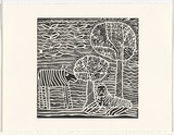 Title: In Africa | Date: c.2008 | Technique: linocut, printed in black ink, from one block