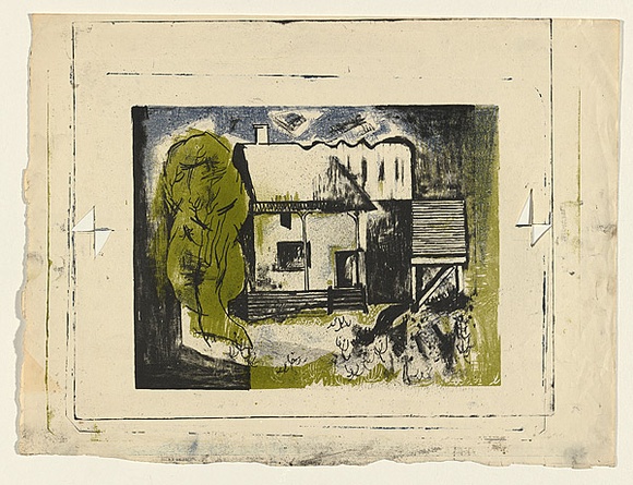 Title: b'House' | Date: c.1958 | Technique: b'lithograph, printed in colour, from three plates'