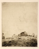 Artist: b'Boyd, Penleigh.' | Title: b'(Haystack).' | Date: c.1921 | Technique: b'drypoint, printed in warm brown ink, from one plate'
