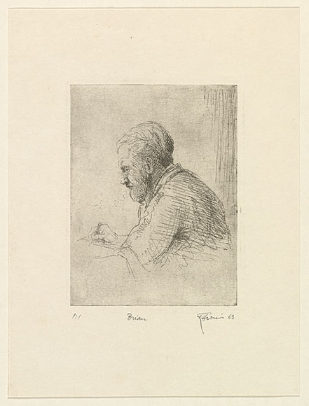 Artist: b'EWINS, Rod' | Title: b'Brian.' | Date: 1963 | Technique: b'etching, printed in black ink, from one zinc plate'