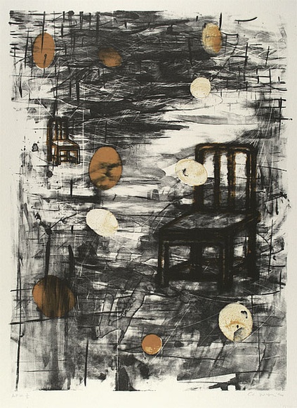 Artist: b'MARTIN, Claire' | Title: b'not titled [Moonlight?]' | Date: 1994 | Technique: b'lithograph, printed in colour, from two stones (black and yellow)'