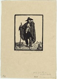 Artist: LINDSAY, Lionel | Title: Spanish beggar | Date: 1922 | Technique: wood-engraving, printed in black ink, from one block | Copyright: Courtesy of the National Library of Australia