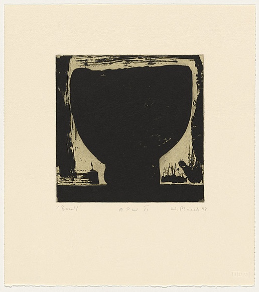 Artist: b'Placek, Wes.' | Title: b'Bowl' | Date: 1993 | Technique: b'etching, printed in black, from one plate' | Copyright: b'\xc2\xa9 Wes Placek c/- Wesart, Melbourne'