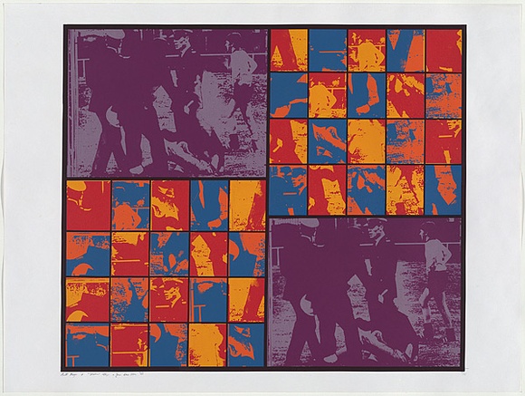 Artist: b'MEYER, Bill' | Title: b'Several things a few times over.' | Date: 1971 | Technique: b'screenprint, printed in seven colours, from three stencils (direct emulsion for photo-ortho and letraset tapes)' | Copyright: b'\xc2\xa9 Bill Meyer'