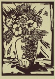 Artist: b'Williams, Marshall.' | Title: b'not titled [flowers in a tall vase]' | Date: (1994) | Technique: b'linocut, printed in black ink, from one block'