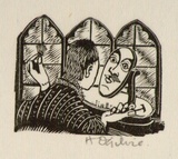 Artist: OGILVIE, Helen | Title: Verses at a party. | Date: (1953) | Technique: wood-engraving, printed in black ink, from one block