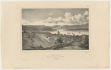 Artist: b'Sainson, Louis de.' | Title: bHobart-town.  Vue prise du'un ravin au Norde (Van Diemen). | Date: 1834 | Technique: b'lithograph, printed in black ink, from one stone'