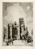 Artist: LINDSAY, Lionel | Title: St Patrick's, Melbourne | Date: 1917 | Technique: etching and foul biting, printed in black ink, from one plate | Copyright: Courtesy of the National Library of Australia