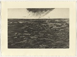 Artist: b'SELLBACH, Udo' | Title: b'not titled [raining cloud]' | Date: c.1993 | Technique: b'etching, printed in warm black ink, from one plate'