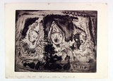 Artist: MACQUEEN, Mary | Title: Circus clowns | Date: (1960) | Technique: sugar aquatint, deep etch, softground, etching and drypoint, printed in black ink, from one plate | Copyright: Courtesy Paulette Calhoun, for the estate of Mary Macqueen