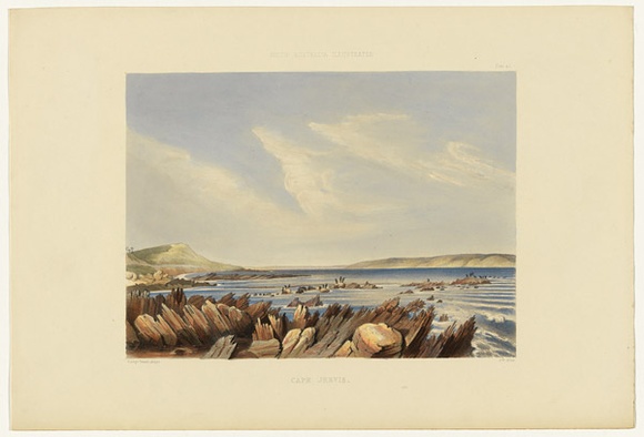 Artist: b'Angas, George French.' | Title: b'Cape Jervis.' | Date: 1846-47 | Technique: b'lithograph, printed in colour, from multiple stones; varnish highlights by brush'