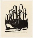 Artist: AMOR, Rick | Title: South Melbourne Freeway Site. | Date: 1984 | Technique: woodcut, printed in black ink, from one block | Copyright: Image reproduced courtesy the artist and Niagara Galleries, Melbourne