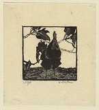 Artist: OGILVIE, Helen | Title: The black rooster | Date: 1935 | Technique: wood-engraving, printed in black ink, from one block