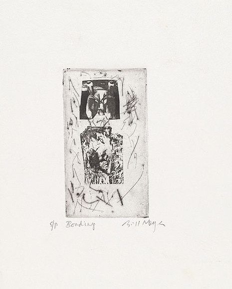 Artist: b'MEYER, Bill' | Title: b'Bonding' | Date: 1983 | Technique: b'photo-etching, aquatint and drypoint, printed in black ink, from one zinc plate' | Copyright: b'\xc2\xa9 Bill Meyer'
