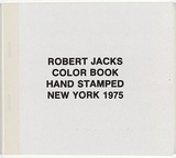 Artist: b'JACKS, Robert' | Title: b'Colour book hand stamped New York 1975' | Date: 1975 | Technique: b'rubber stamps; white pressure sensitive tape'