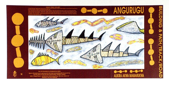 Artist: b'Green Ant Research Arts and Publishing.' | Title: b'Angurugu Alikira Akwa Mamamarukawa' | Date: 1990 | Technique: b'offset-lithograph, printed in colour, from four process plates'