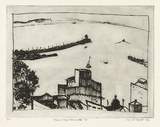 Artist: b'McCarlie, Margaret.' | Title: b'View from Newcastle II' | Date: 1984 | Technique: b'etching and aquatint'