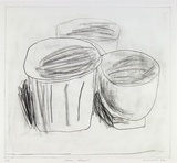 Artist: b'Lincoln, Kevin.' | Title: b'Some bowls' | Date: 1982 | Technique: b'drypoint, printed in black ink with plate-tone, from one plate' | Copyright: b'\xc2\xa9 Kevin Lincoln. Licensed by VISCOPY, Australia'