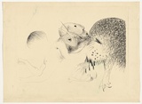 Artist: b'BOYD, Arthur' | Title: b'St Francis kissing the Wolf of Gubbio.' | Date: (1965) | Technique: b'lithograph, printed in black ink, from one plate' | Copyright: b'Reproduced with permission of Bundanon Trust'