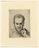 Artist: EWINS, Rod | Title: Self portrait. | Date: 1963 | Technique: etching, printed in black ink, from one copper plate
