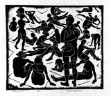 Artist: b'Hawkins, Weaver.' | Title: b'Fleshy beach' | Date: 1963 | Technique: b'linocut, printed in black ink, from one block' | Copyright: b'The Estate of H.F Weaver Hawkins'