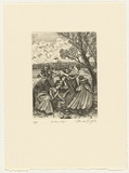 Artist: b'GRIFFITH, Pamela' | Title: b'A new life' | Date: 1988 | Technique: b'hardground-etching and aquatint, printed in black ink, from one copper plate' | Copyright: b'\xc2\xa9 Pamela Griffith'