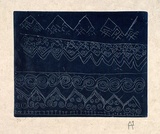 Artist: Wahdu Saietow. | Title: Women's keep-good-health motifs for embroidery | Date: 1991 | Technique: relief-etching, printed in blue ink, from one plate