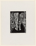 Title: b'Head 3' | Date: 1973 | Technique: b'woodcut, printed in black ink, from one masonite block'