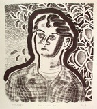Artist: Francis, David. | Title: DW and lemon tree | Date: 1984 | Technique: lithograph, printed in black ink, from one stone