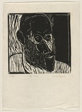 Title: b'Self portrait' | Date: 1964 | Technique: b'linocut, printed in black ink, from one block'