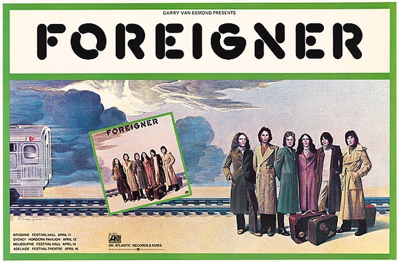 Artist: b'Gnidziejko, Alex.' | Title: b'Advertising poster for tour of Australia: Foreigner' | Technique: b'offset-lithograph, printed in black ink, from one plate'