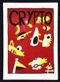 Artist: b'VARIOUS ARTISTS' | Title: b'Crypto Graphic (Shapes on red background).' | Date: 1990 | Technique: b'offset-lithograph'