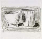 Artist: Lincoln, Kevin. | Title: Two bowls 2 | Date: 1982 | Technique: drypoint, printed in black ink with plate-tone, from one plate | Copyright: © Kevin Lincoln. Licensed by VISCOPY, Australia
