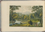 Artist: LYCETT, Joseph | Title: View upon the Nepean River, at the Cow Pastures, New South Wales. | Date: 1825 | Technique: etching and aquatint, printed in black ink, from one copper plate; hand-coloured