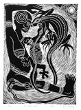 Artist: Lindsay (Sale), Joe. | Title: Ai aru aru | Date: 1995 | Technique: woodcut, printed in black ink, from one block