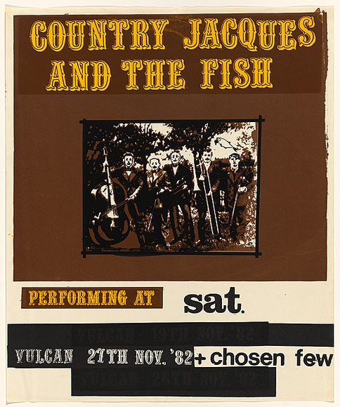 Artist: b'Statakis, Tony.' | Title: b'Country Jacques and the Fish' | Date: 1982, November | Technique: b'screenprint, printed in colour, from three stencils' | Copyright: b'\xc2\xa9 Tony Stathakis'