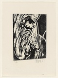 Title: b'not titled [head]' | Date: 1967 | Technique: b'woodcut, printed in black ink, from one masonite block'