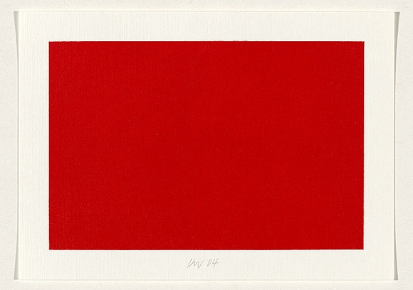 Title: b'not titled [deep red]' | Date: 2004 | Technique: b'screenprint, printed in acrylic paint, from one stencil'