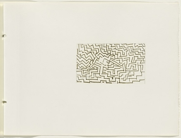 Artist: b'JACKS, Robert' | Title: b'not titled [abstract linear composition]. [leaf 7 : recto].' | Date: 1978 | Technique: b'etching, printed in black ink, from one plate'