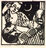 Artist: b'Proctor, Thea.' | Title: b'The sonnet' | Date: 1928 | Technique: b'woodcut, printed in black ink, from one block' | Copyright: b'\xc2\xa9 Art Gallery of New South Wales'