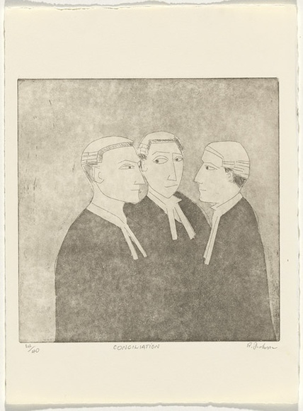 Artist: Dickerson, Robert. | Title: Conciliation. | Date: 1988 | Technique: etching and aquatint, printed in black ink, from one zinc plate