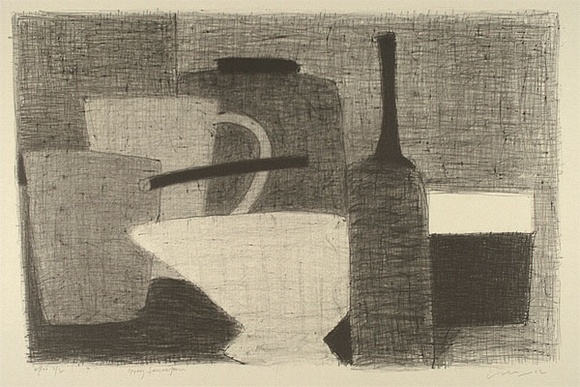 Artist: b'Lincoln, Kevin.' | Title: b'Grey saucepan' | Date: 2002, April | Technique: b'lithograph, printed in deep grey ink, from one stone'