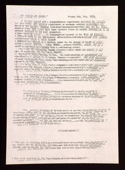 Artist: b'Ramsay, Bob.' | Title: b'Xerox: Of voice to sand.' | Date: (1979) | Technique: b'photocopy'