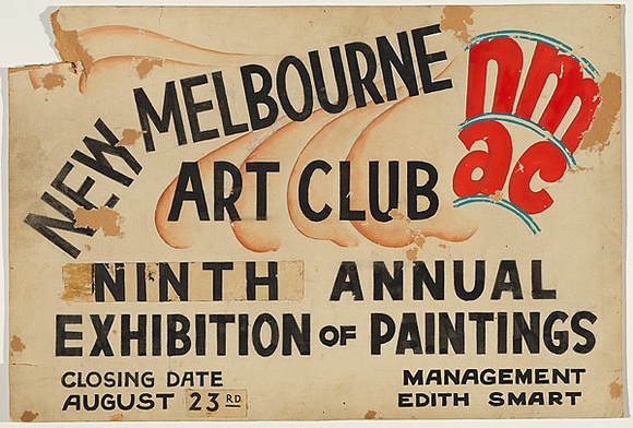 Artist: b'UNKNOWN' | Title: b'New Melbourne Art Club 9th Annual Exhibition' | Date: 1942 | Technique: b'poster paint'