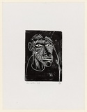 Title: Head 1 | Date: 1973 | Technique: woodcut, printed in black ink, from one masonite block