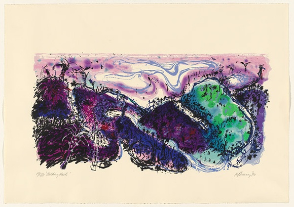 Artist: b'Bussey, Marjorie.' | Title: b'Walking mists.' | Date: 1990 | Technique: b'screenprint, printed in colour, from nineteen stencils'